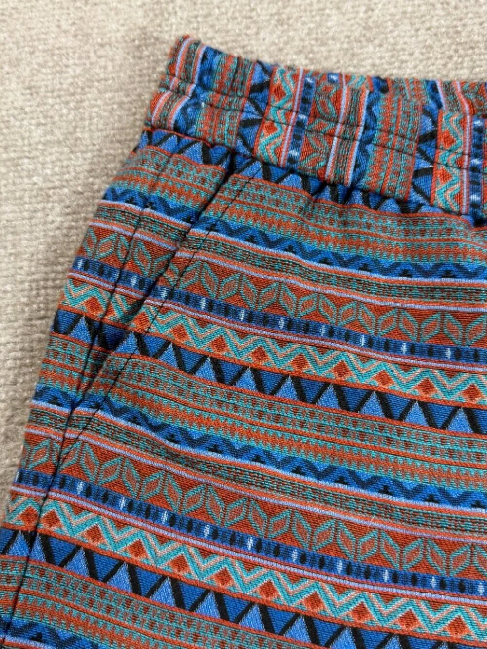 J.Crew Tribal Geometric Jacquard Shorts Blue Orange Size 10